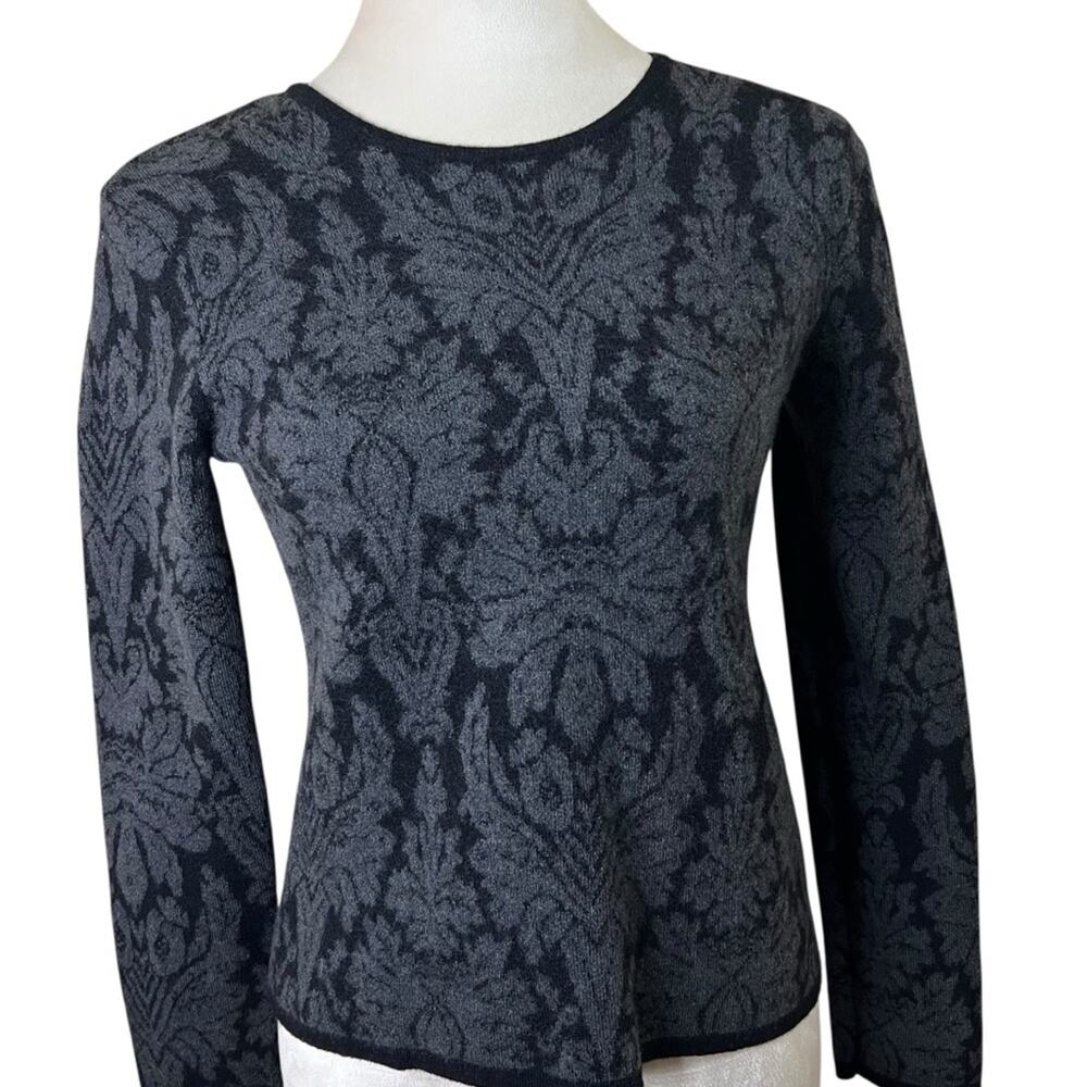 Vintage Late 90s Y2K Jones New York 100% Merino Wool Jacquard Sweater | Size M